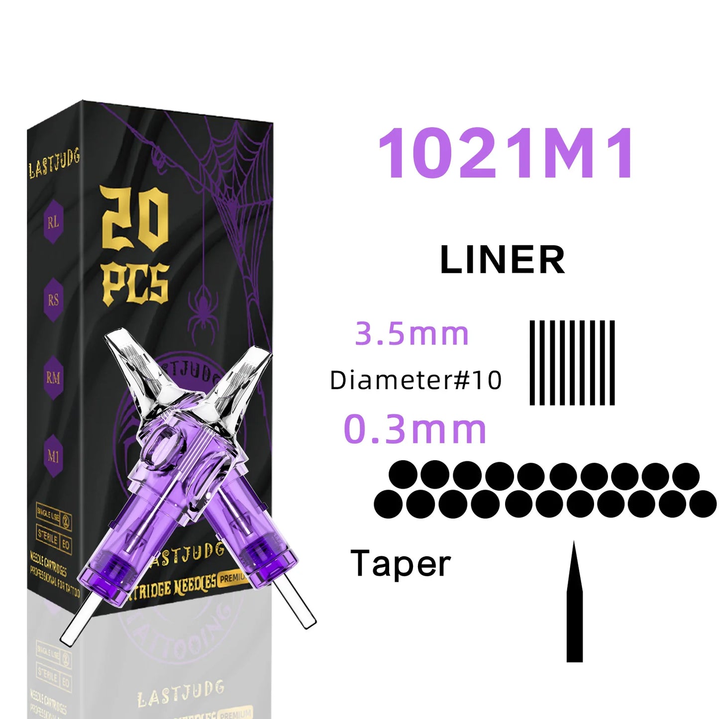 LASTJUDG Tattoo Needles 20PCS Disposable Tattoo Needles RL RS M1 RM Permanent Makeup Tattoo Cartridge Needle For Tattoo Pen