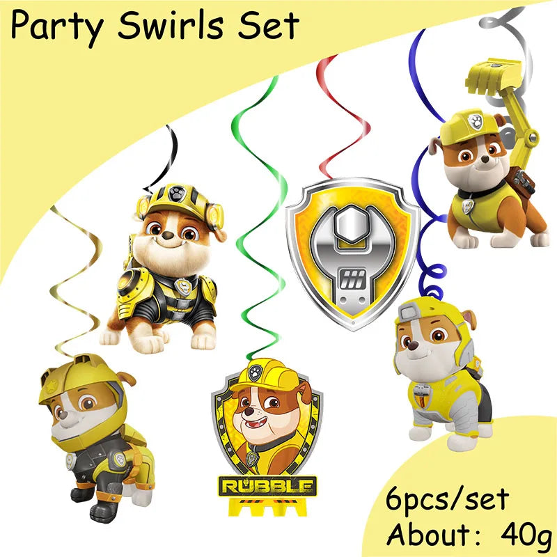 New Paw Patrol Birthday Decoration Dogs Rubble Disposable Tableware Cup Plate Tablecloth Baby Shower Kids Girl Boy Party Supplie