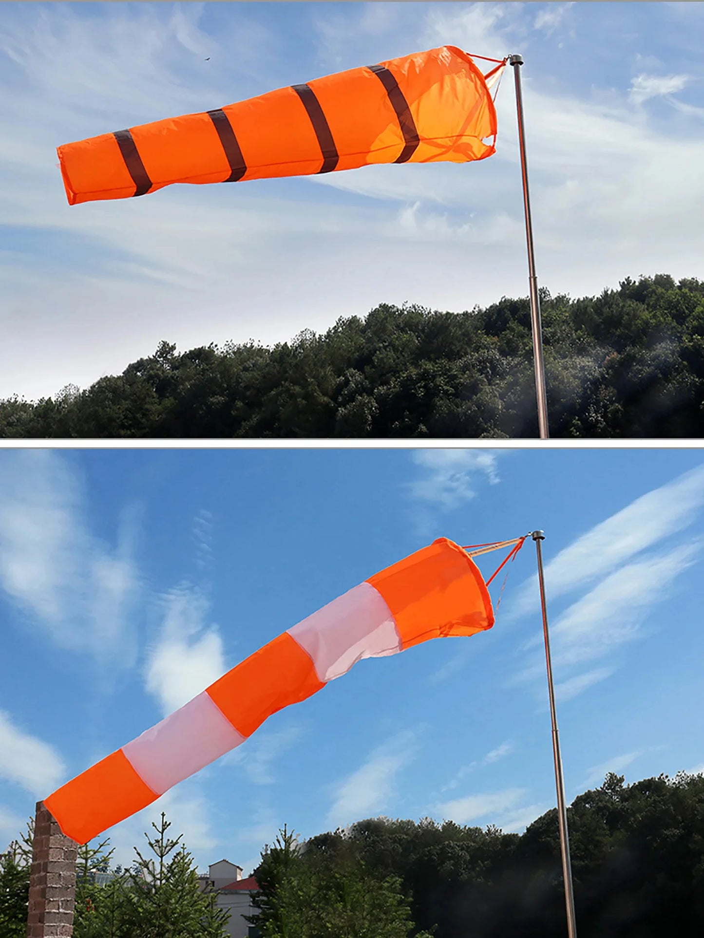 60/80/100cm Windsock Weathervane Scratchproof Windproof Fluorescent Reflective Windsock Weather Bag Wind Vane Wind Wind Direct