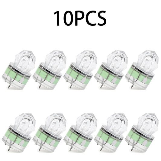 10 pieces of LED fishing lights, underwater deep throw light, waterproof diamond tube, underwater color fishing lure