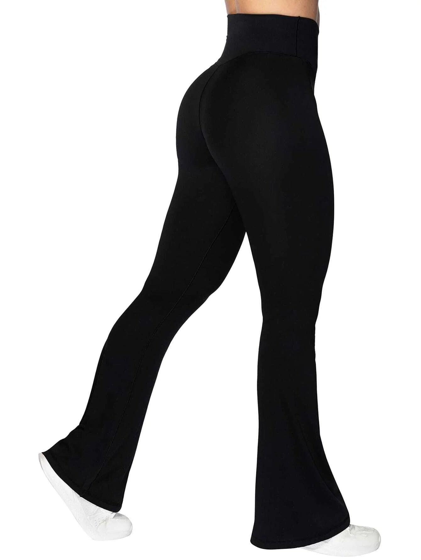 Women's High Waist Yoga Pants Fit Flared Leg for Summer Crossover Waist Wide Leg Pants Comfortable Fitness Sports Leggings