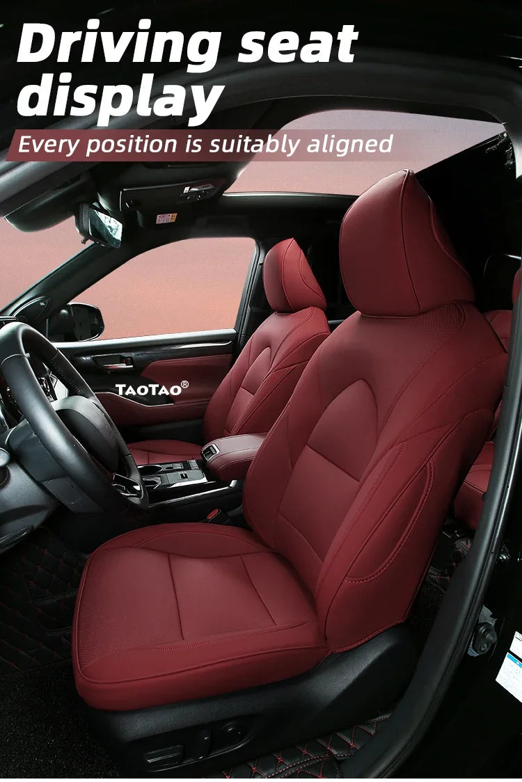 Custom Fit Highlander Car Seat Covers for Select Toyota Highlander Full Set Three-Row Second Row 2020 2021 2022 2023 2024