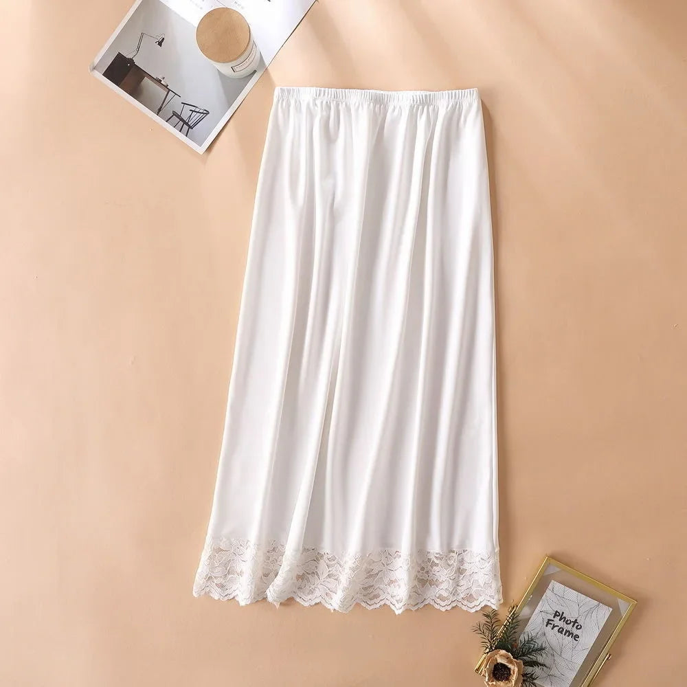 3 Lengths Basic Underskirt Modal Female Half Length Skirt Lace Slip Innerwear Short Skirt Women Half Slip Dress Long Petticoat