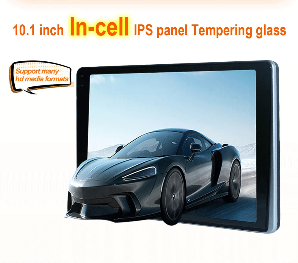 10.1" HD 1280*800 Android 13 Car Headrest Monitor Tablet For Back Seat Multimedia Apple Carplay Ambient Lights BT SD HDMI-Input
