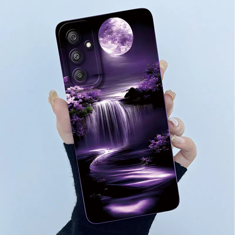 For Samsung Galaxy M34 M35 5G F34 5G Simplicity Flowers Liquid Shockproof Silicone Soft Phone Cover For SamsungM34 5G Case