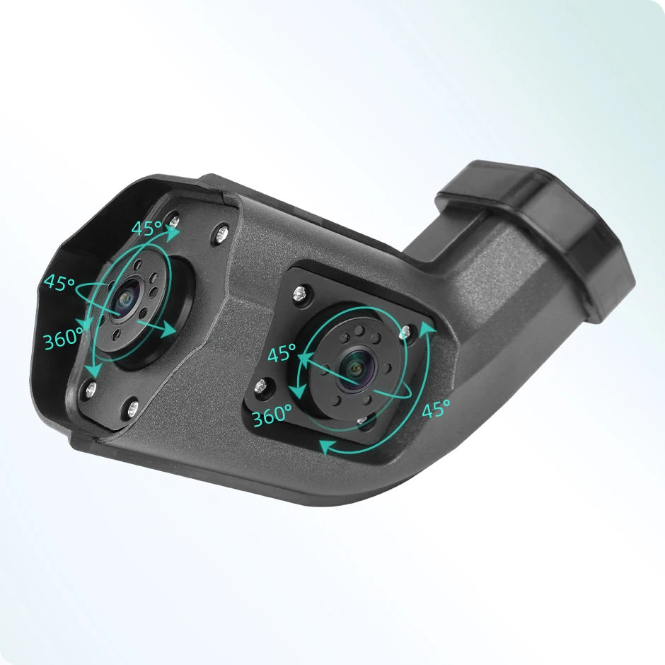 GreenYi BSD Radar Alarm Car DVR Video Recording 2 Channel AHD Side View Camera with Truck Buses 10.36 Inch Rear Mirror Monitor