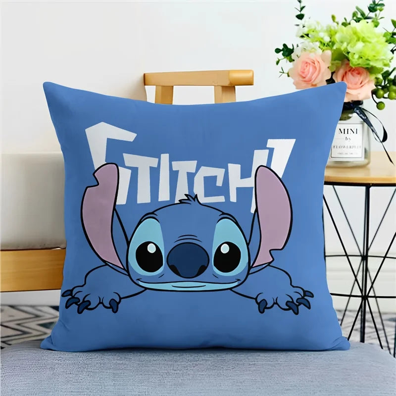 Stitch pillowcase cute cartoon anime peripheralsBedroom Sofa Decorative Cushion Cover With Zipper Soft Cushion Cover