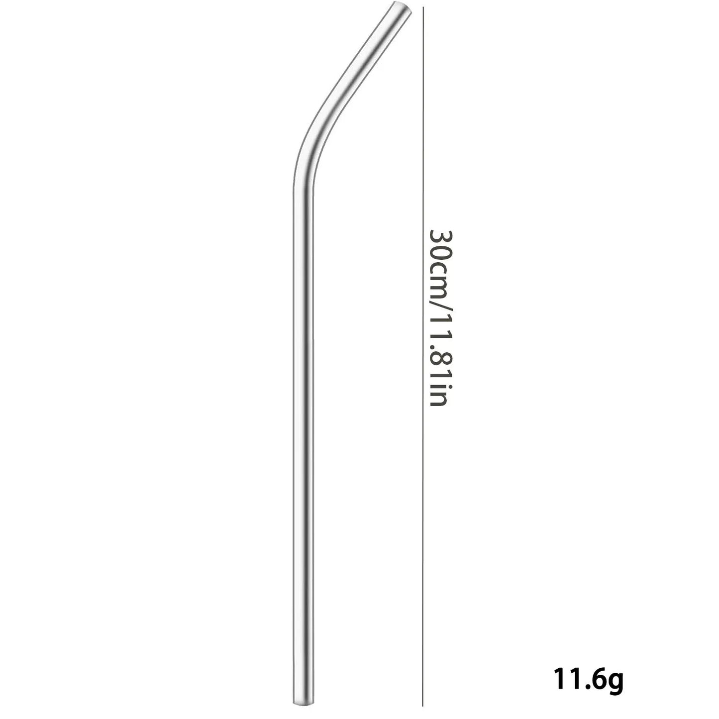 30cm silver straw reusable stainless steel straw Healthy Drinking straw cocktail smoothies
