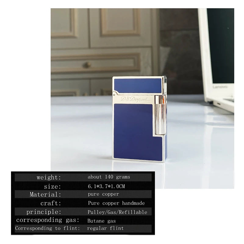 Commemorative Edition Luxury Butane Lighter Single & Double Flame Ping Sound Natural Paint Cigarette Smoker 16084