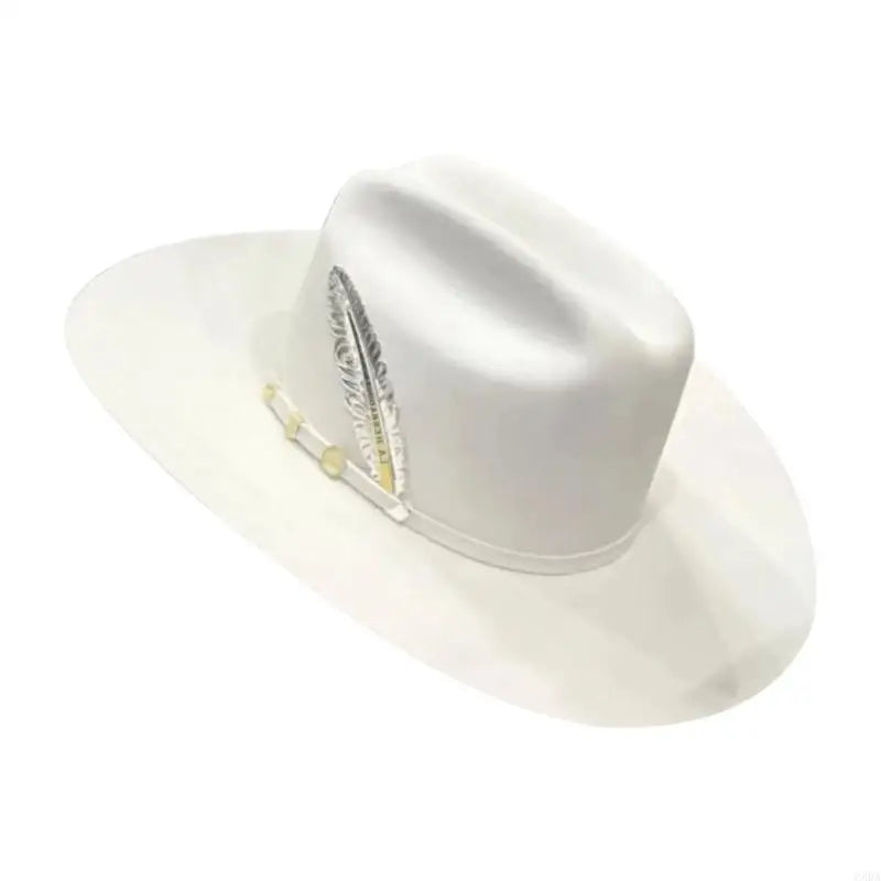 Elegant Wool Fedoras Hat For Men And Women White Gentleman Breathable Unisex Hat For Outdoor Event 6XDA