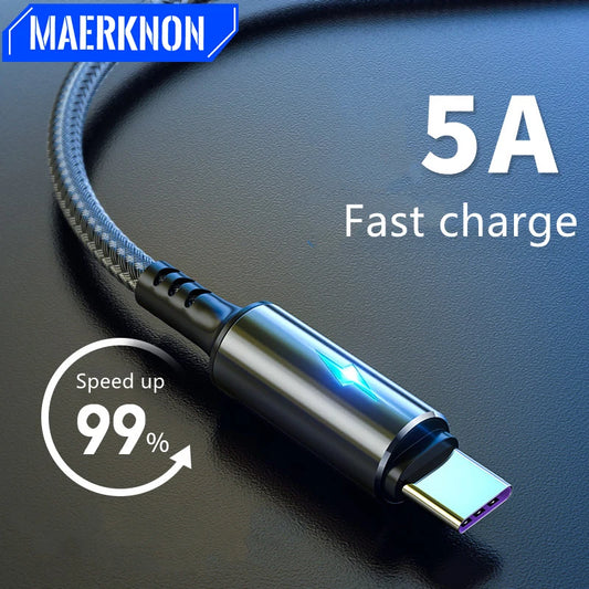 5A USB Type C Cable Fast Charging Wire Micro USB Cable for xiaomi 14 redmi oppo oneplus12 Mobile Phone USB C Type-C Charger Cord