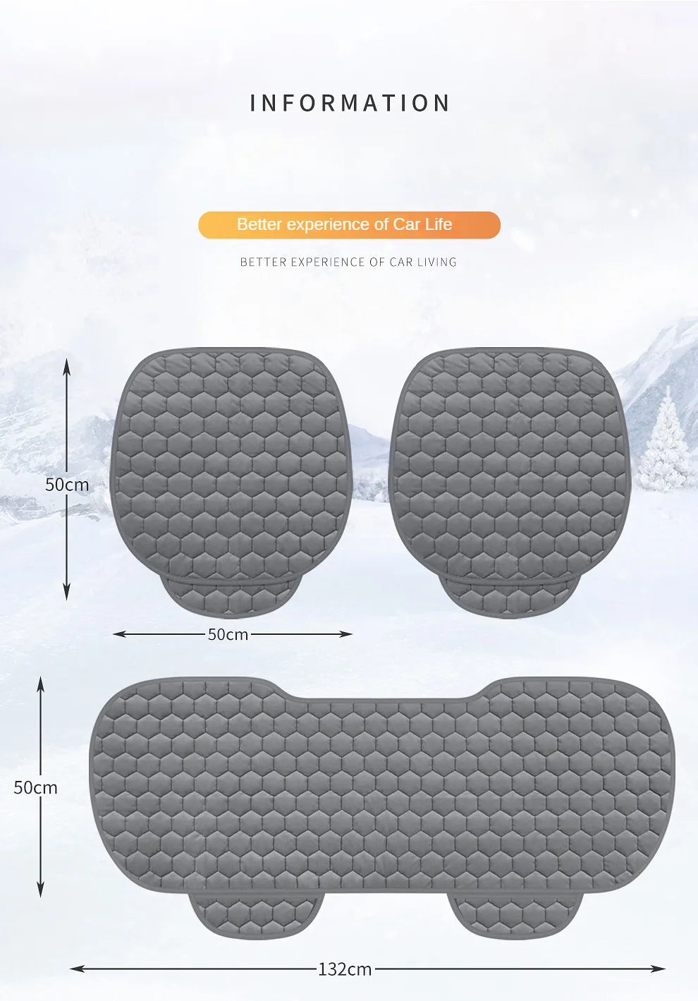 Winter short plush car single piece seat cushion thickened warm front single seat square cushion rear row long cushion