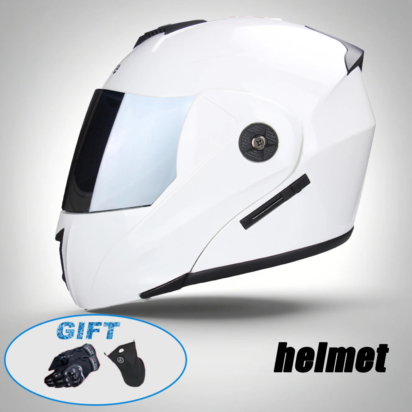 New Modular Motorcycle helmet full face racing with Double sun visor Women man flip up helmet Double lens DOT