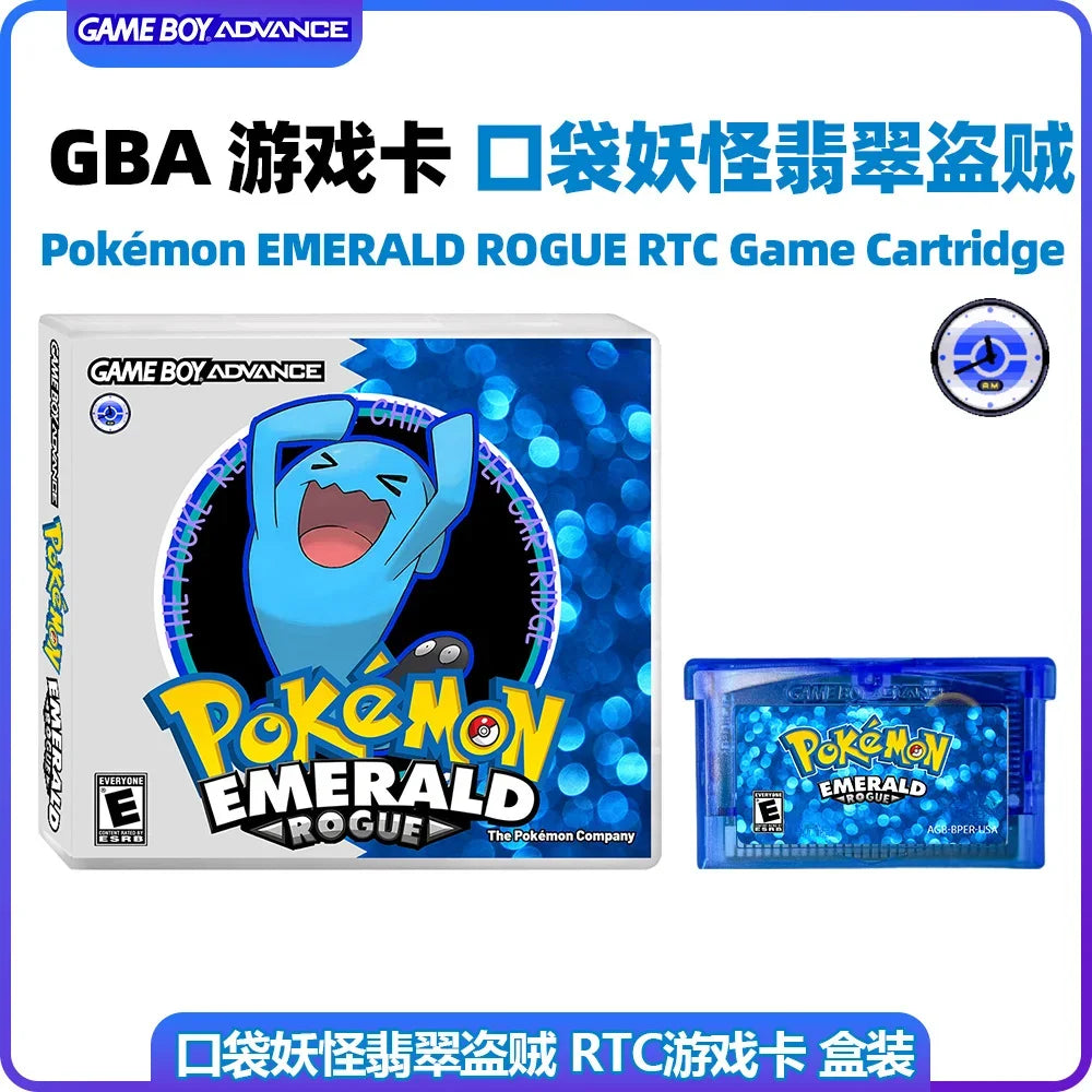 GBA RTC Pokemon  Real Clock  New Version 2.0 Game Card  Featured Popular English Games