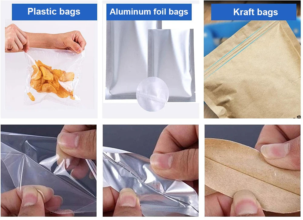 Electric Heat Bag Sealing Machine Plastic Bag Sealer Hand Press Food Seal Plastic Bag Impulse Sealer Fast Heat Packaging Machine