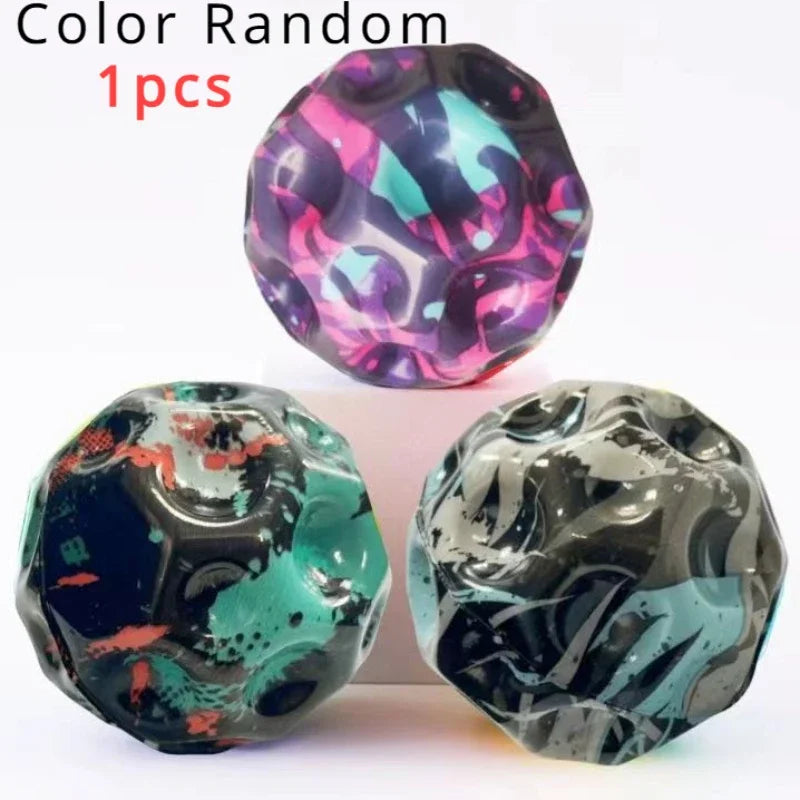 20-1PCS High Resilience Hole Ball Soft Bouncy Ball Anti-fall Moon Shape Porous Bouncy Ball Kids Indoor Outdoor Toys Gifts