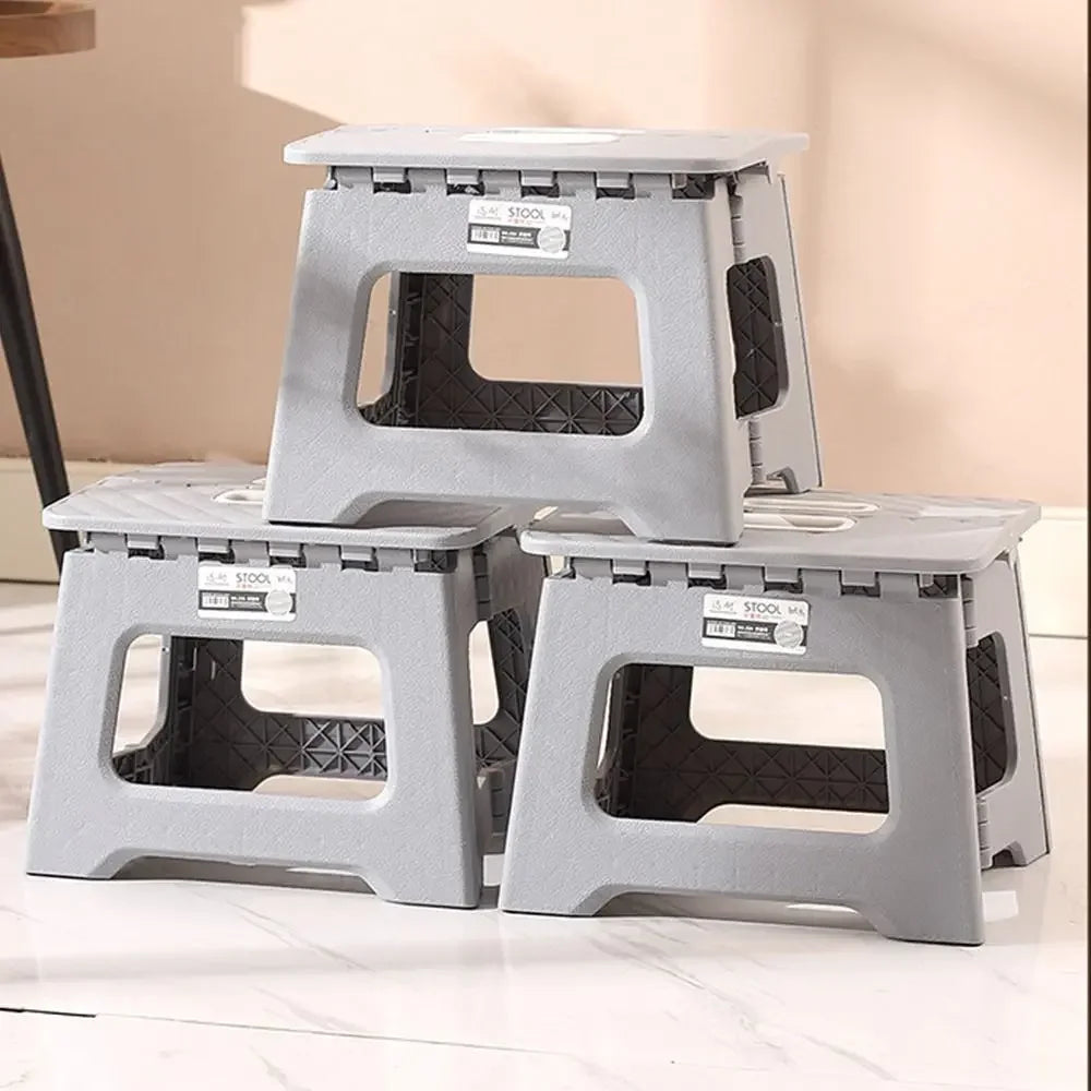 Lightweight Folding Step Stool Multi Purpose Handheld Thickened Footstool Non-Slip Plastic Small Benches Kitchen
