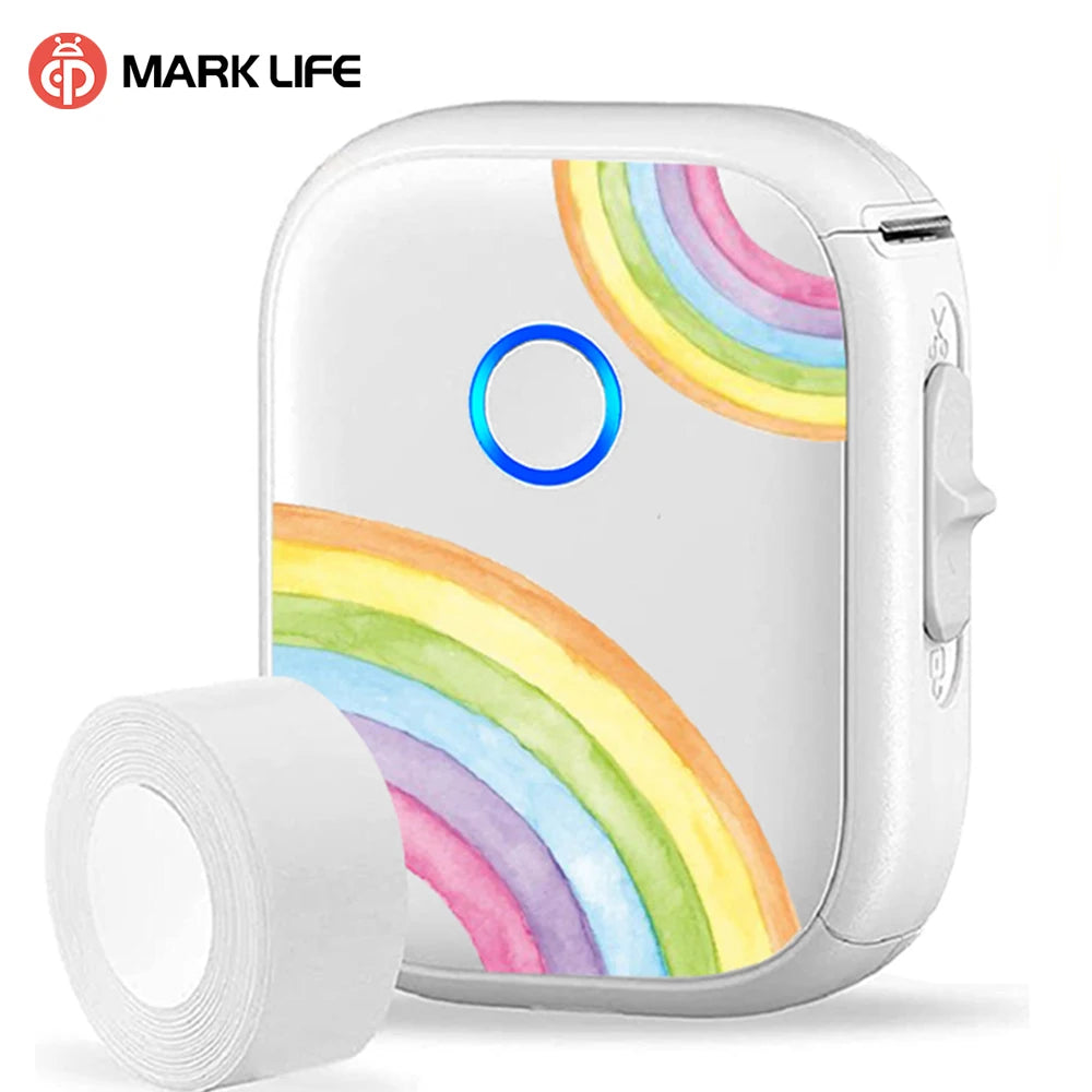 P12 Self Adhesive Sticker Label Printer Portable Labeling Machine Wireless Bluetooth Mini Label Maker with1PK Continuous Paper