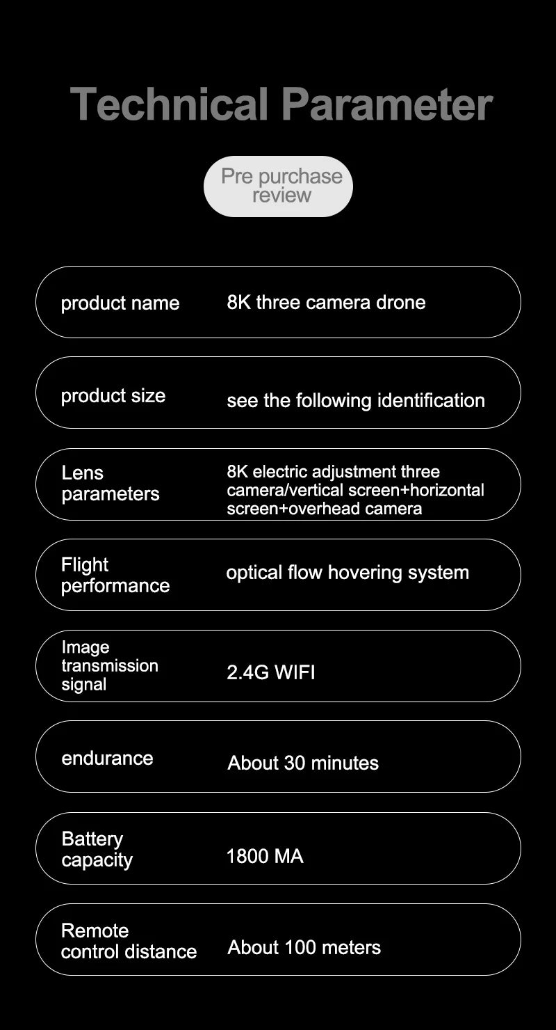 KBDFA New M4 RC Drone 4K Professinal With Wide Angle Triple HD Camera Foldable RC Helicopter WIFI FPV Height Hold Toy Drone