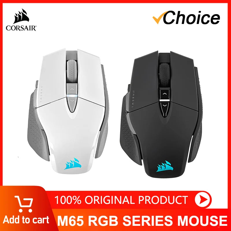Corsair M65 RGB Ultra Gaming Mouse All New M65 Series Black/White26,000 DPI Optical Sensor, Optical Switches, AXON Hyper-  Mouse