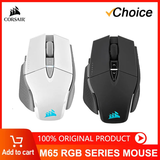 Corsair M65 RGB Ultra Gaming Mouse All New M65 Series Black/White26,000 DPI Optical Sensor, Optical Switches, AXON Hyper-  Mouse