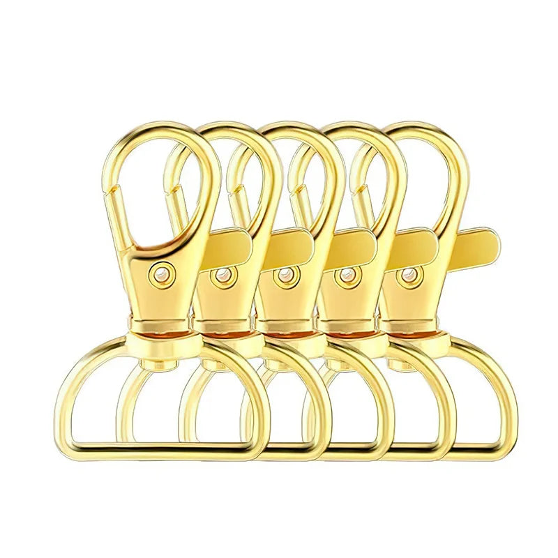 10pcs Swivel Clasps Snap Hooks Metal D Ring Key Chain Clip Hooks Lobster Key Chain DIY Making Accessories for Purse Handbag