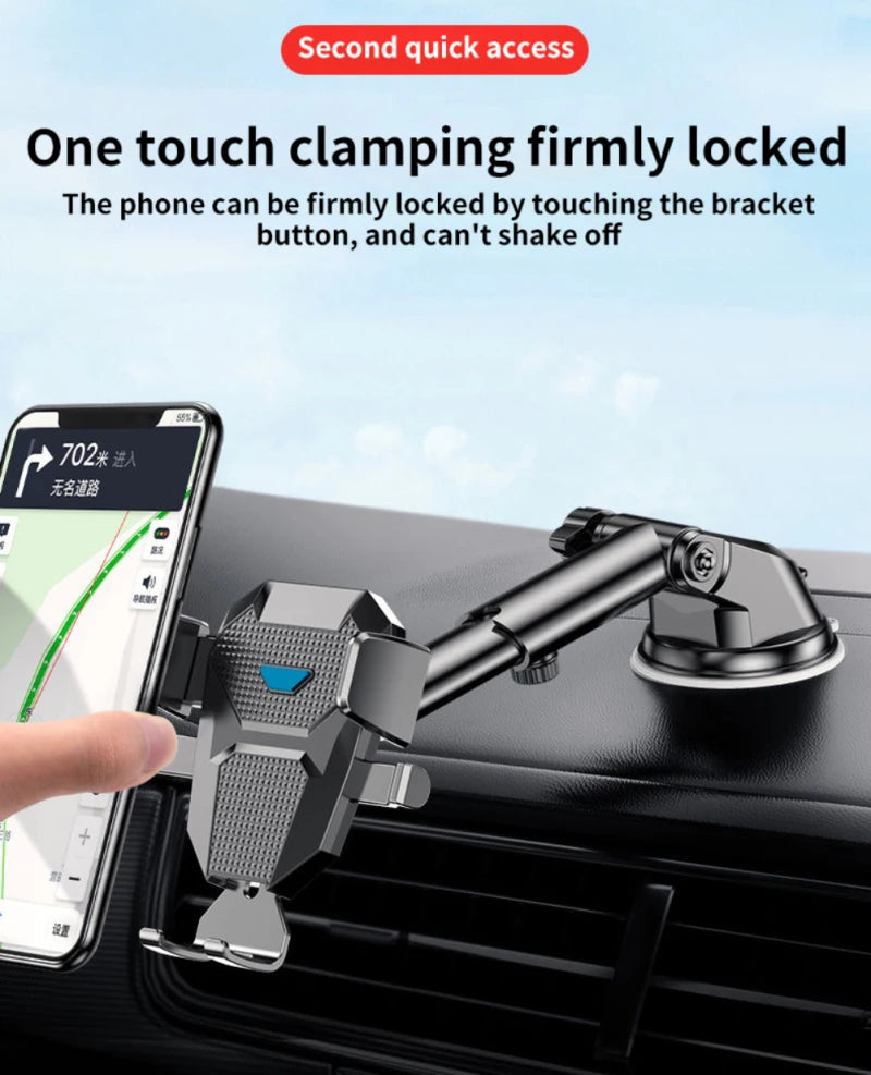 2024 Sucker Car Phone Holder Auto Mount Stand GPS Telefon Mobile Cell Support For IPhone 13 12 11 Pro Xiaomi Huawei Samsung