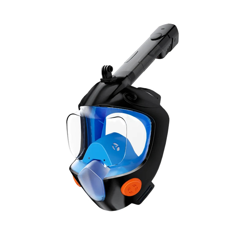 Full Face Snorkel Mask 180° Panoramic View Dry Top Snorkel Anti-Fog Leak-Proof Safe Breathing Swimming Diving Gear for Adults