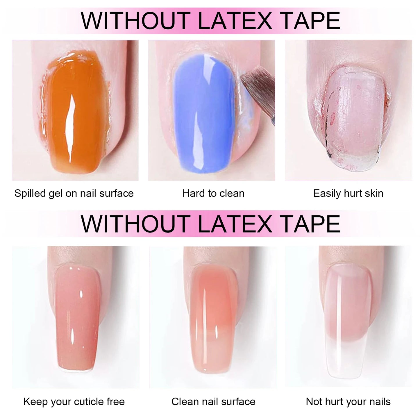 Nail Peel Off Liquid Anti-Overflow Glue Edge Latex Tape, Peel Off Cuticle Guard Nails Finger Lacquer Protector, Manicure Polish