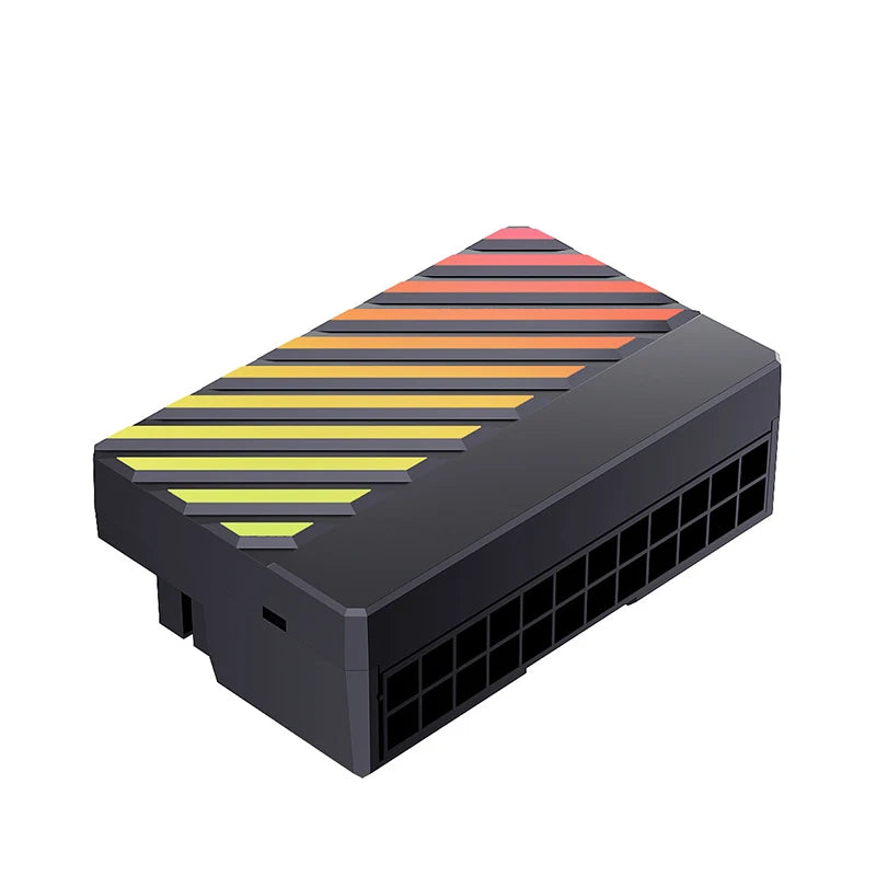 TEUCER ATX 24Pin ARGB Adapter, 90° RGB Power Cord Adapter for Computer Motherboard Power Supply