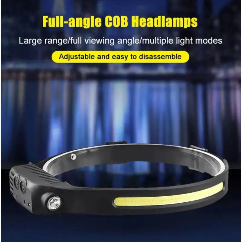 XPE+COB LED Induction Headlamp USB Rechargeable Motion Sensor Flashlight 5 Modes For Outdoor Camping Torch Cycling Head Light