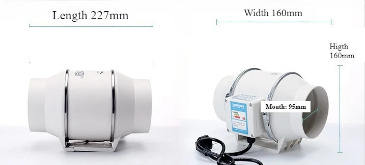 4 inch Exhaust Fan 220V EU Home Silent Inline Pipe Duct Fan Bathroom Extractor Ventilation Kitchen Toilet Wall Air Ventilator