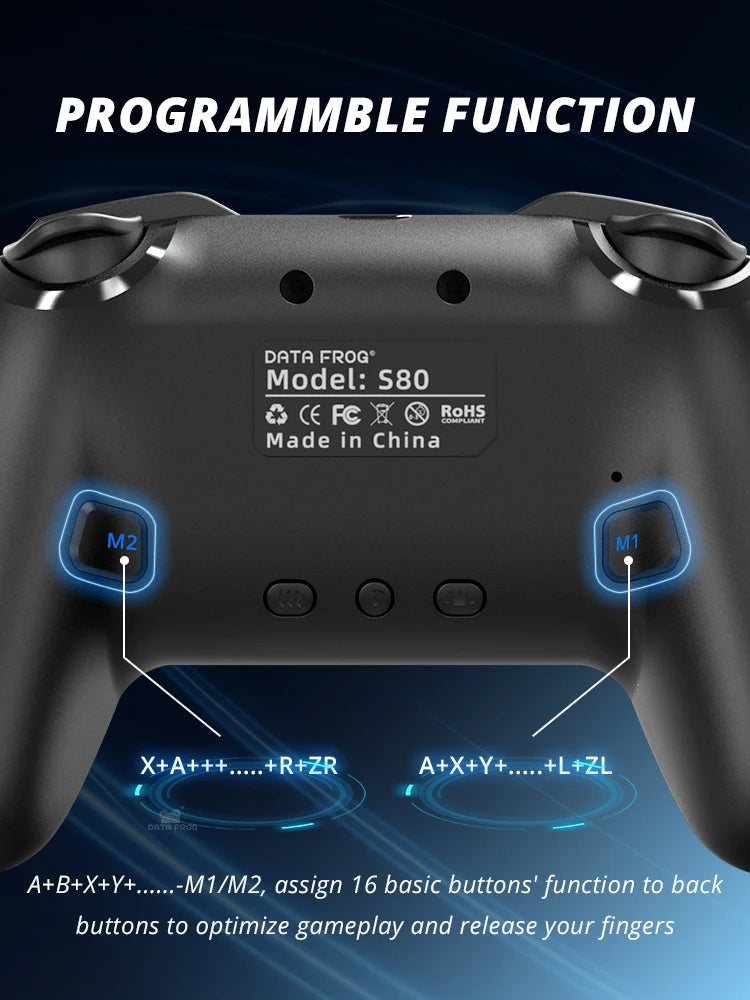 DATA FROG Wireless Switch Pro Controller for Switch/Switch OLED Programmable Joystick for PC Gamepad for Switch Lite Controller