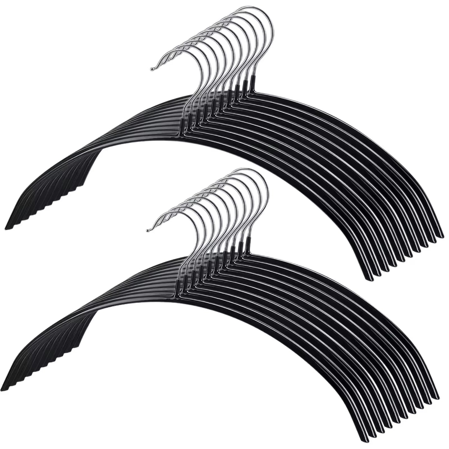 10-50 PCS Non-Slip Space Saving Clothes Hangers Durable Sturdy Contour Metal Shirt Clothes Hangers Suitable for Coat Jacket Suit