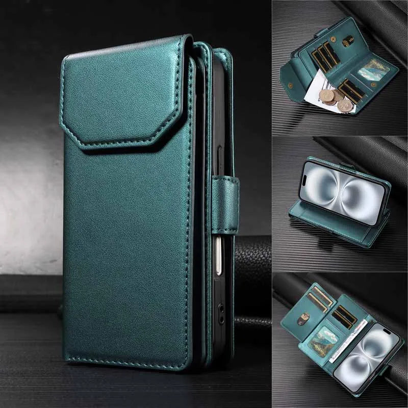 Leather Case For Samsung Galaxy S25 Ultra S24 S23 S22 S21 FE S20 S10 Plus Note 10 8 9 20 Edge Flip Wallet Multi-card Phone Cover