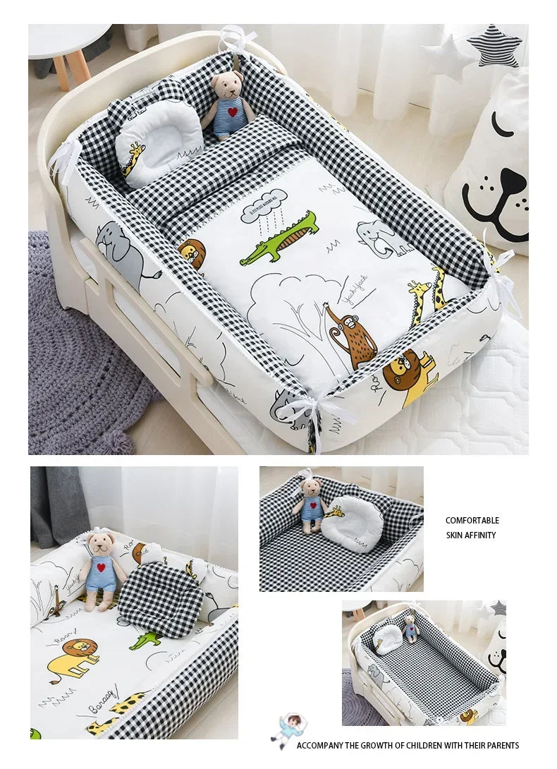 Newborn Bed Folding Baby Sleeping Nest Crib Travel Playpen Mattress Child Toddler Playpens Photography Cama Bebe with Pillow