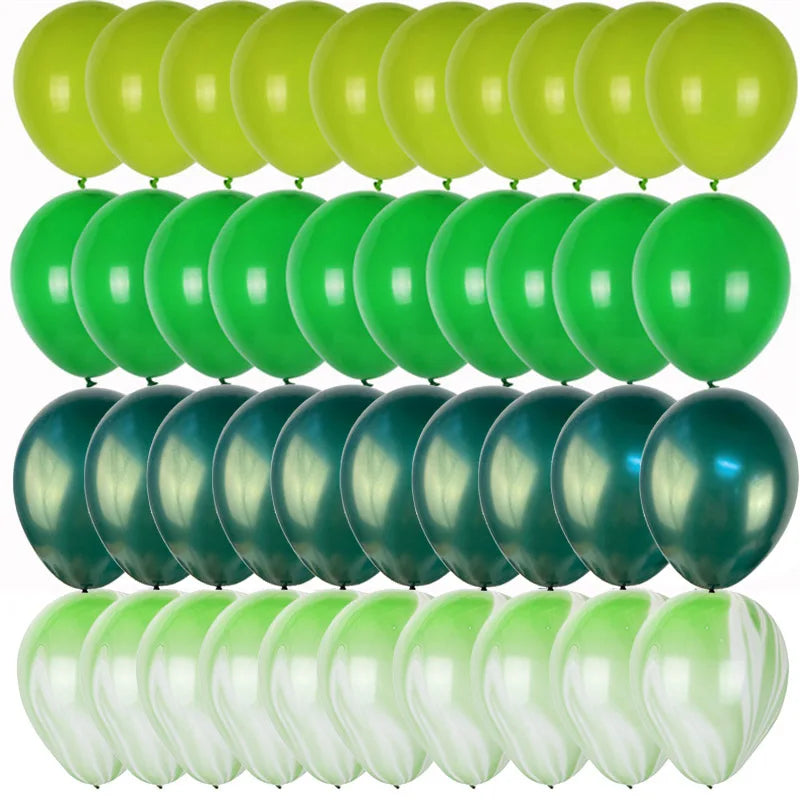 40pcs Retro Dark Green Balloons Set Confetti Balloon Jungle Safari Animal Birthday Party Decorations Kids Boy Baby Shower Favors