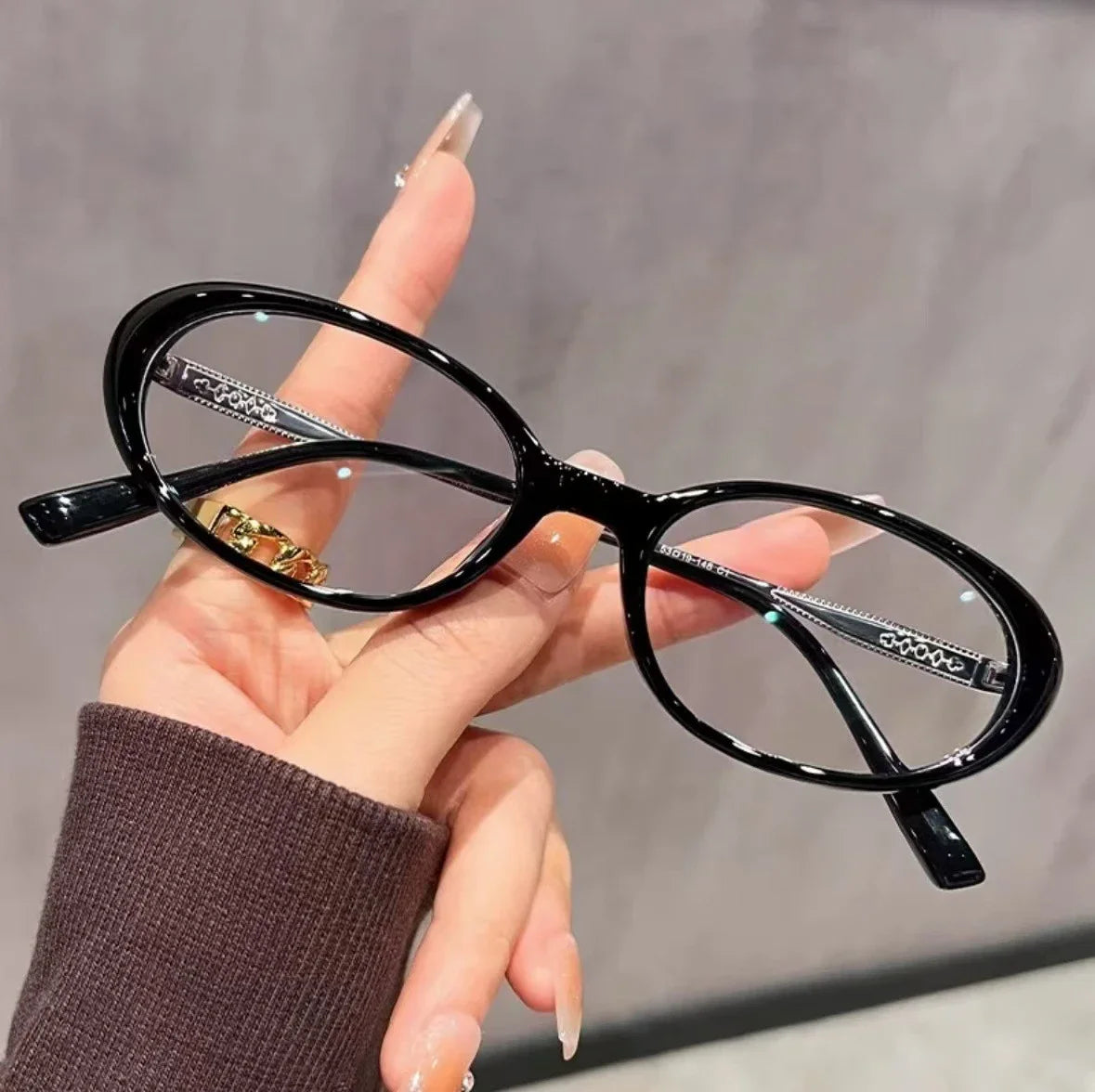 Fashionable Thick Edge Oval Small Frame Anti-blue Light Reading Glasses For Women Senior Middle-aged And Elderly Glasses