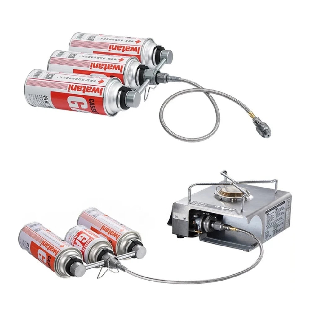 CAMPINGMOON 3 in 1 Butane Adapter Extension Hose Split Furnace Adapter Gasagnetic Suction Head Connector for Camping CAMPINGMOON