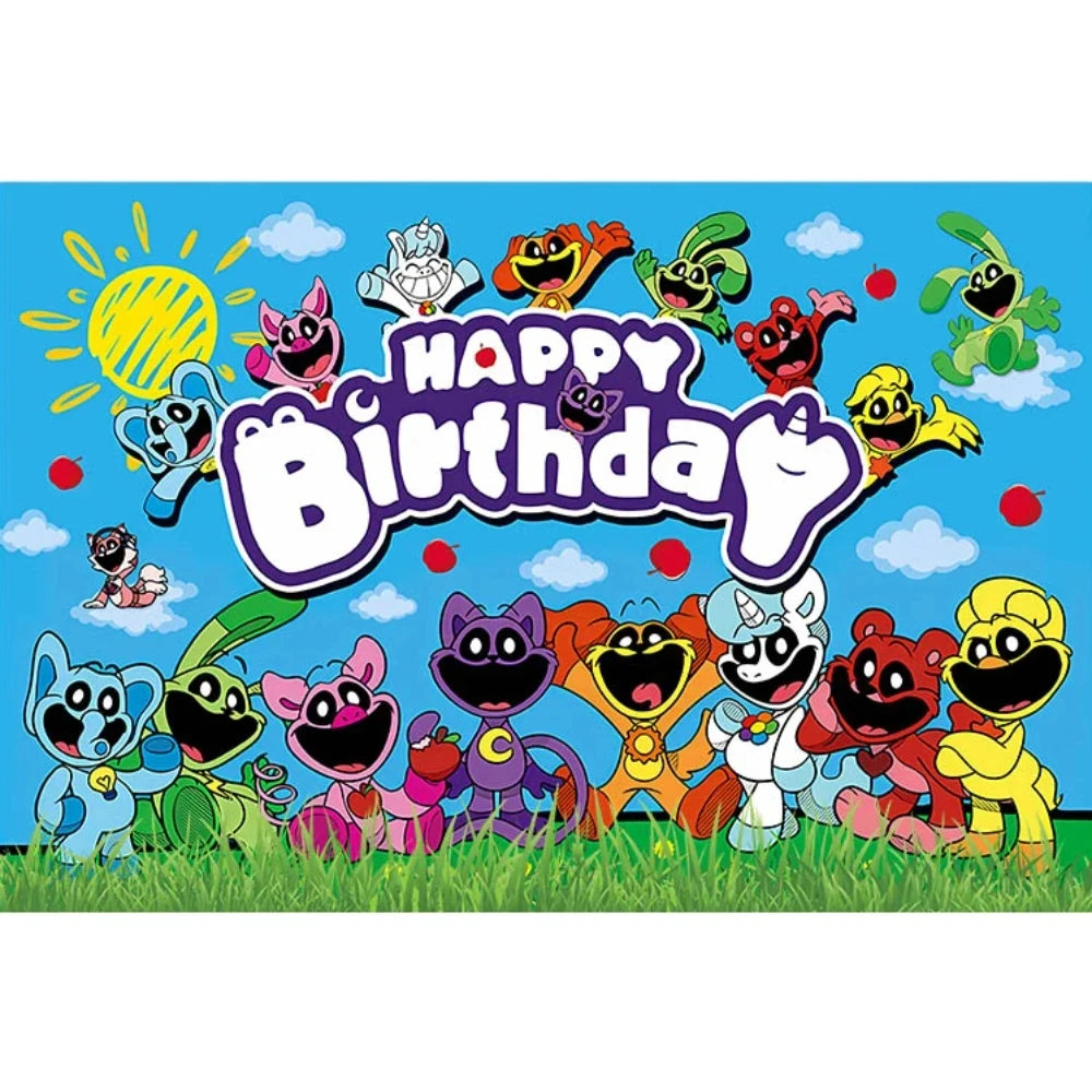 Smiling Critters Catnap Party Supplies Disposable Cup Plates Balloons Banners Cake Decorations Kid Boy Birthday Gift Baby Shower