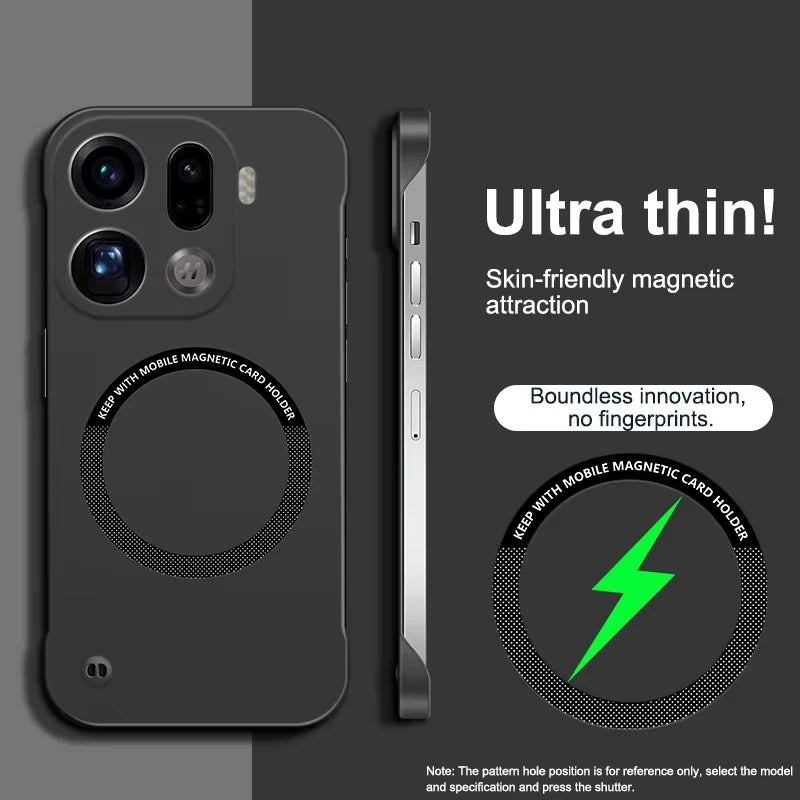Ultra Thin Case For IPhone 17 Air 17 Pro Max Magsafe Frameless Magnetic Wireless Charging Hard PC Phone Cover