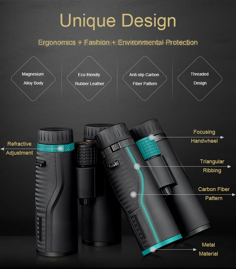 Shuntu Powerful 10x50 12x50 ED Lens Binocular Magnesium Alloy SMC BAK4 Prism Nitrogen Filled IPX7 Waterproof For Travel Hunting