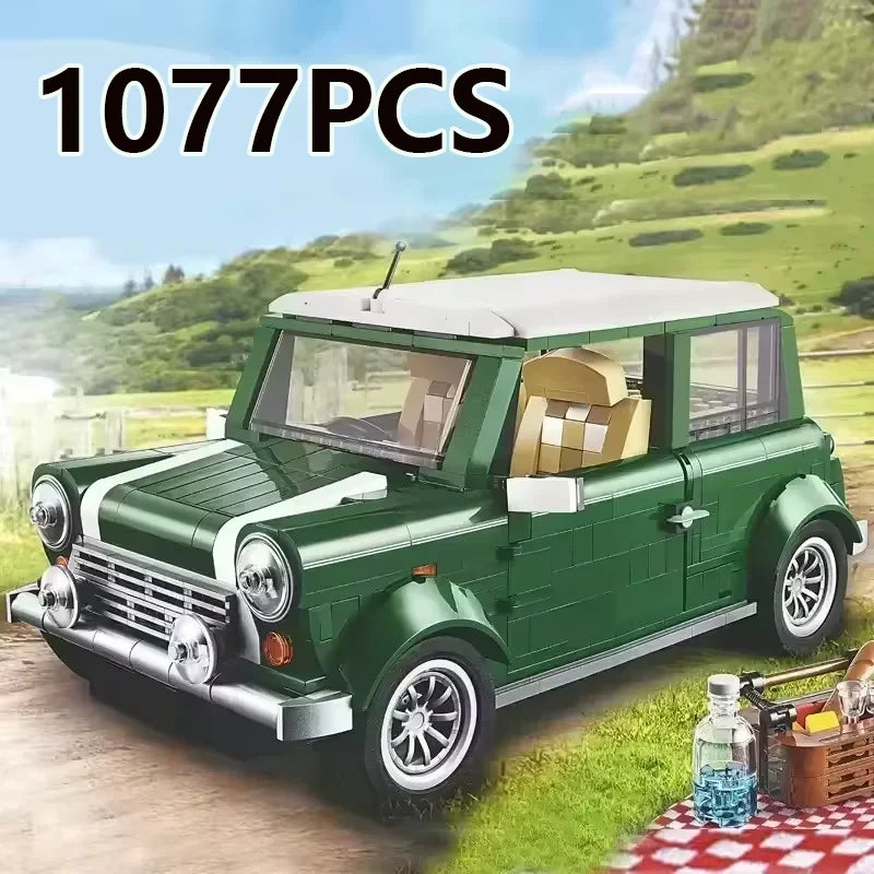 1077PCS Classic Technical Green Model Building Blocks Automobile Vehicle Birthday Christmas Toys Gifts Compatible Education Toys