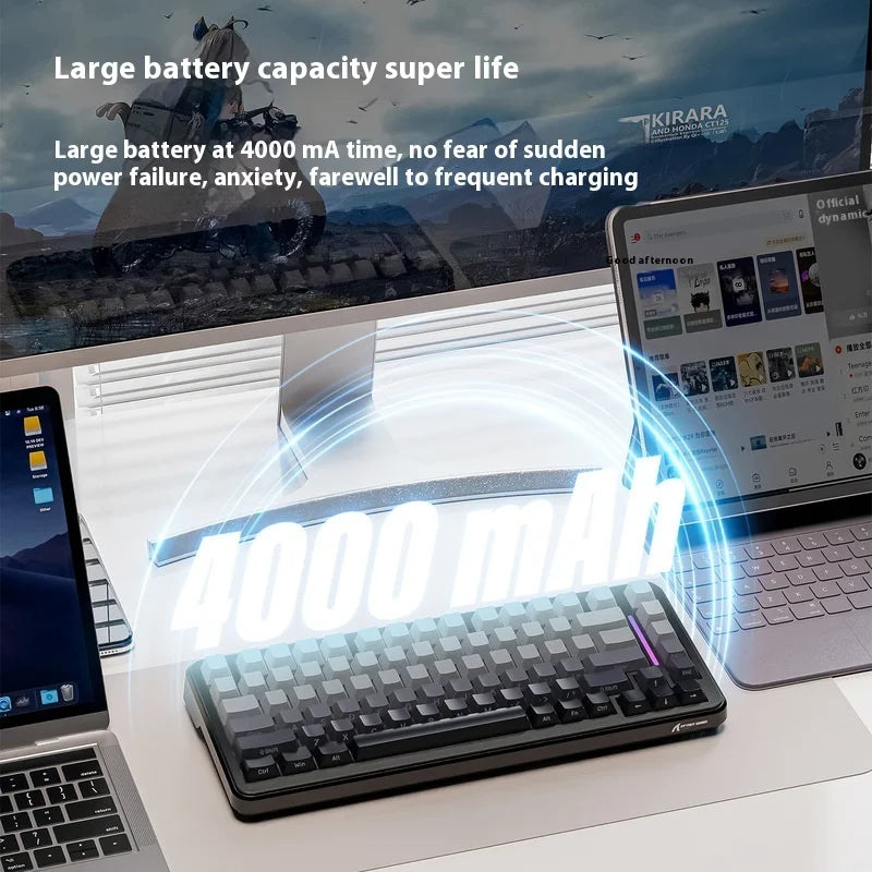 Attack Shark M86rgb Three-Mode Wireless Bluetooth Hot Plug Engraving Mechanical Keyboard Blueberry Axis Surprise Gift
