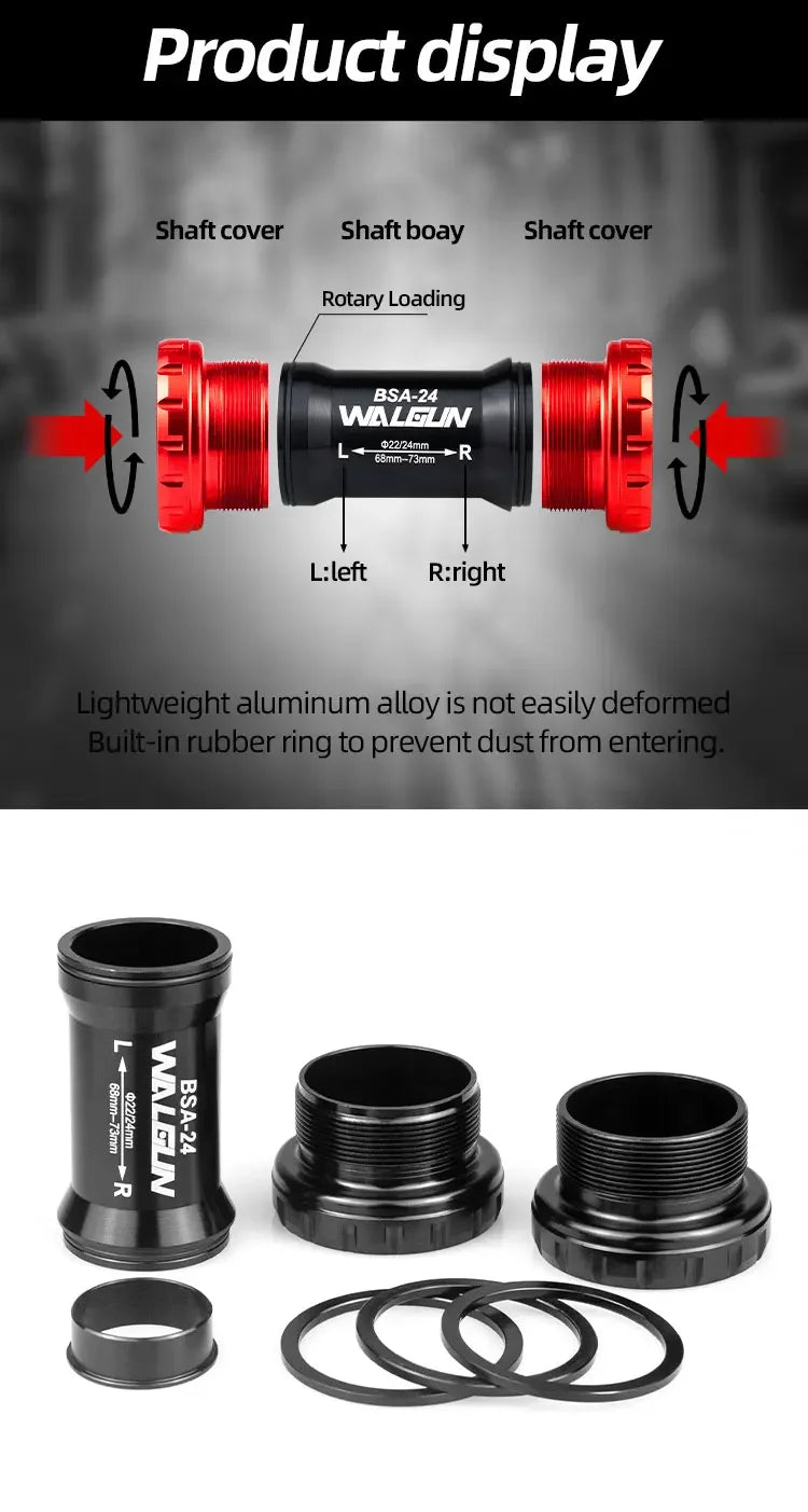 BSA Threaded Bike Bottom Bracket Ceramic BB BSA24 BSA30 BSA29 English for MTB Road Bikes 24mm 30mm 29mm Shell Bicycle Crank