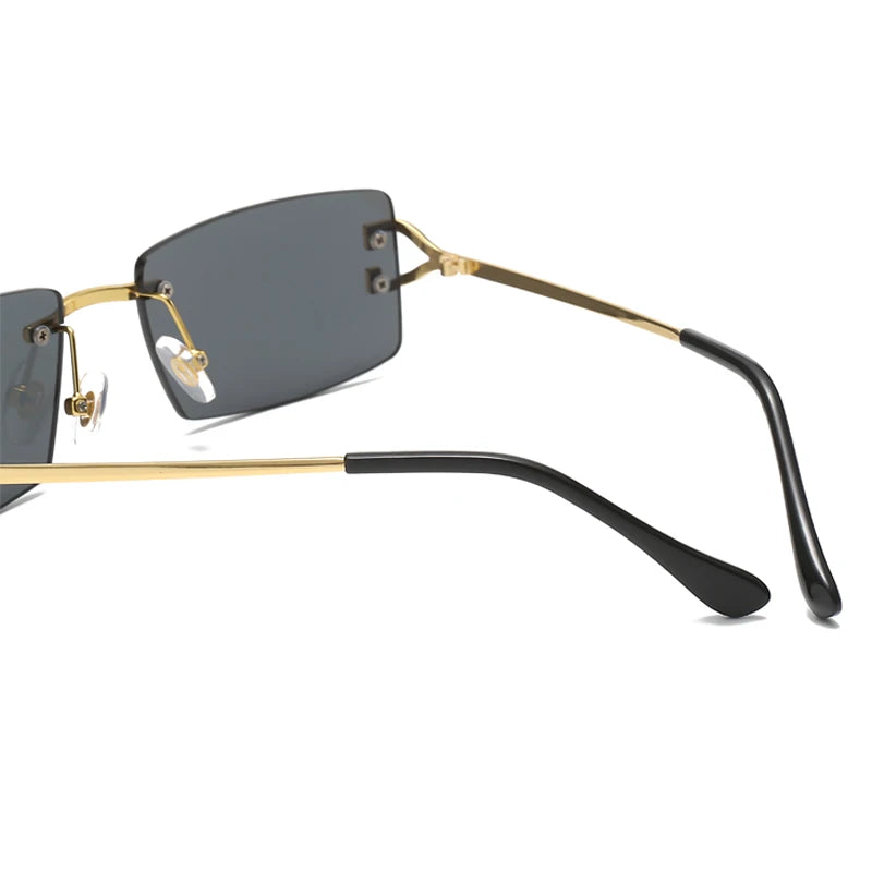 Square rimless sunglasses women Europe and the United States fashion modern glasses with street shot fashionable sunglasses