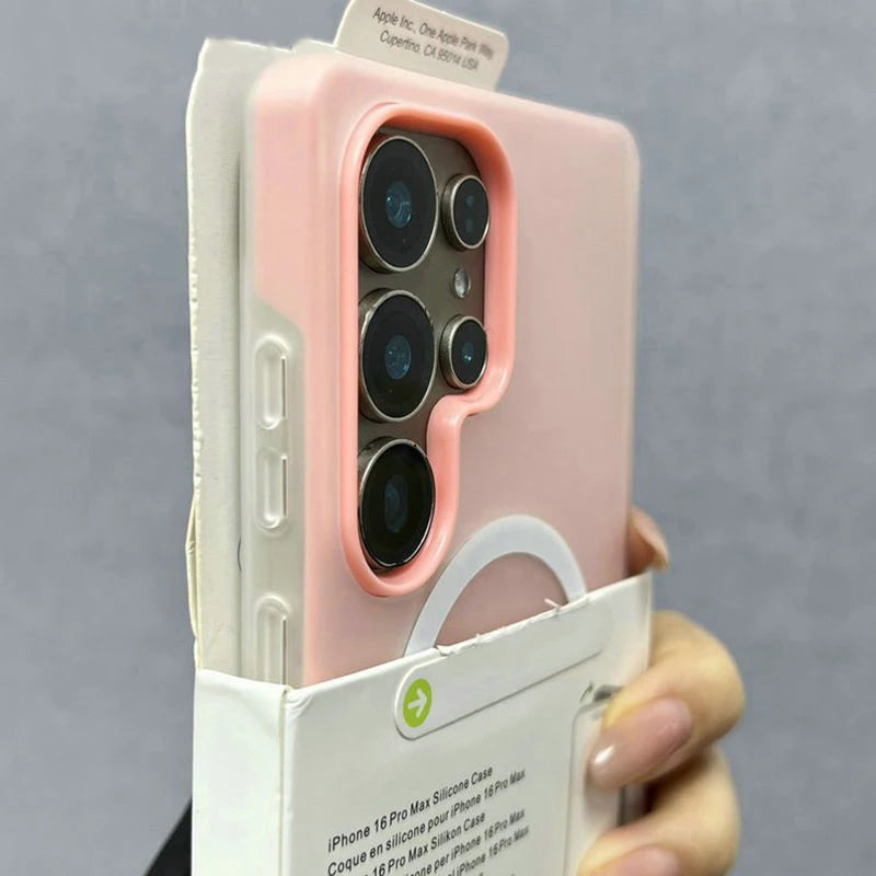 Luxury Candy Color 2 IN 1 for Magsafe Case for Samsung Galaxy S25 S24 FE S23 Plus S22 Ultra Magnetic Wireless Charge Matte Cover