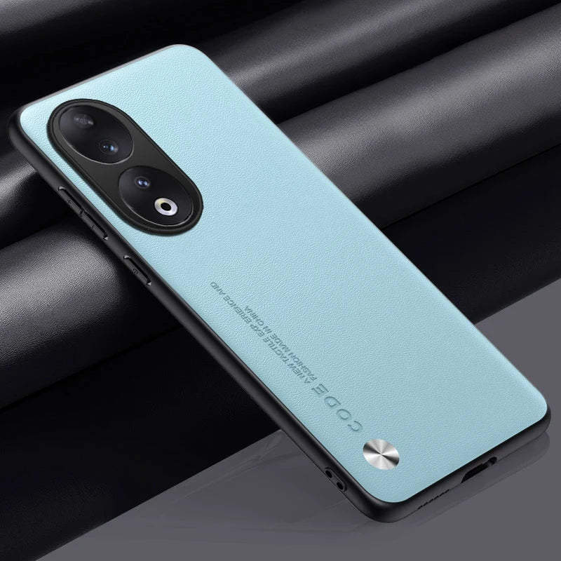 Luxury PU Leather Case For Honor 90 Back Cover Matte Silicone Shockproof Full Protection Phone Case For Honor 90 Honor90 Coque
