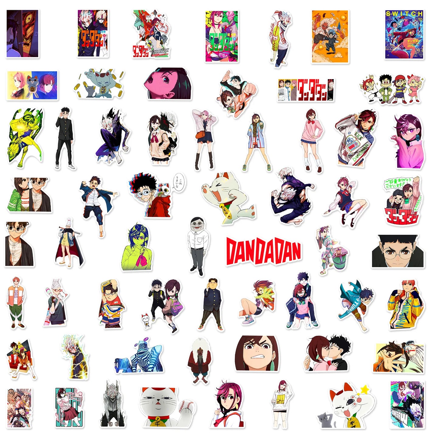 60pcs DAN DA DAN Anime Ayase Momo Stickers Cool Classic Manga Sticker DIY Fridge Notebook Phone Funny Decals for Kids Toy