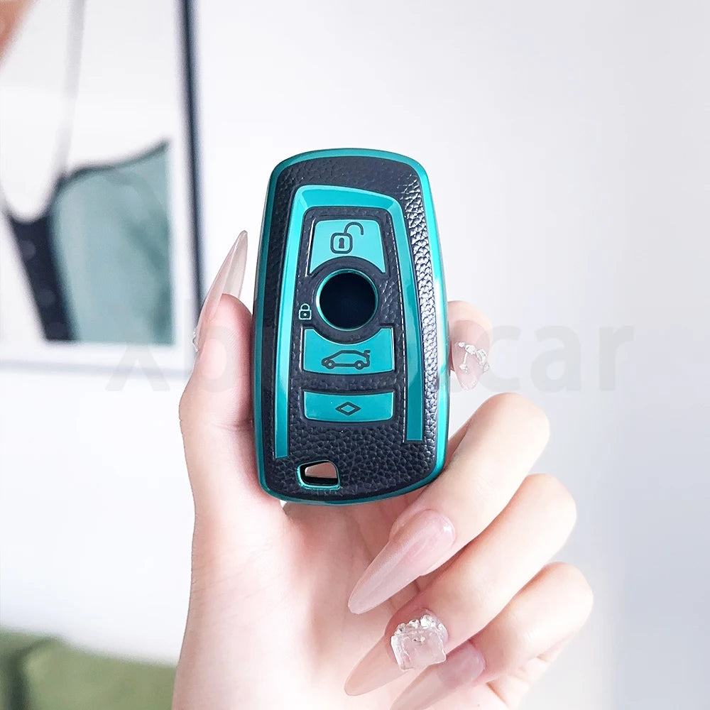 TPU Leather Car Smart Key Fob Case Cover for BMW 3 4 5 Series 320i 530i 550i F20 F21 F30 F31 F25 F01 F02 Shell Holder Protector